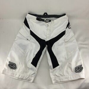 Troy Lee Designs Moto Shorts Size 32 MTB Motocross Cycling Zip Pockets White/Blk